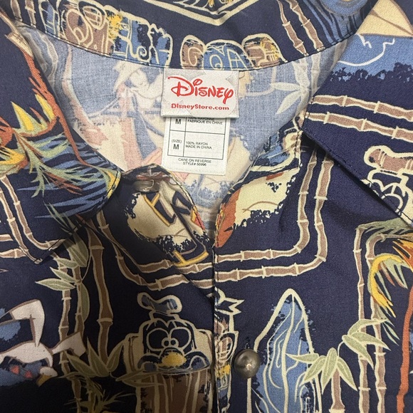 Disney Hawaiian Character Button Shirt Tropical Tiki Mens Medium AOP 0188 A1 - Picture 2 of 6